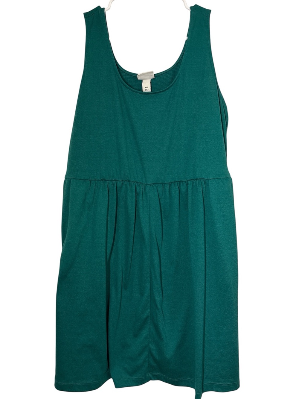 AVA & VIV XXL Emerald Green Babydoll Sleeveless Tank Dress Plus Size Like New